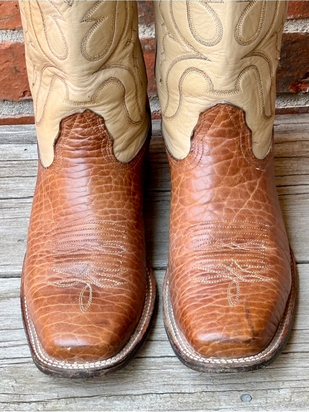 Larry Mahan Bullhide Brown Leather Western Cowboy Boots Sz 8.5D - Picture 3 of 11